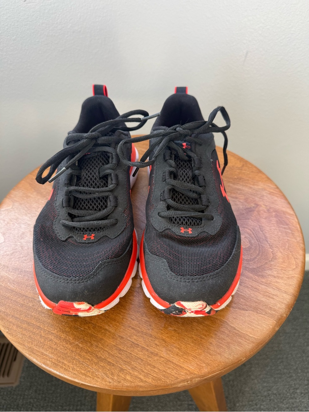 Under Armour Kids Black and Orange Running Sneakers